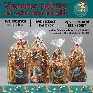 Posledných pár dní na zakúpenie našich vianočných balíčkov ! 🎄 Potešte svojich psíkov chutným darčekom pod stromček a...